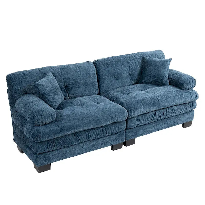 84 Upholstered 3-Seater Sofa with Dual-Layer Memory Foam Cushioning, and Complimentary Comfort Pillows