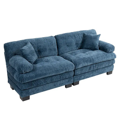 84 Upholstered 3-Seater Sofa with Dual-Layer Memory Foam Cushioning, and Complimentary Comfort Pillows