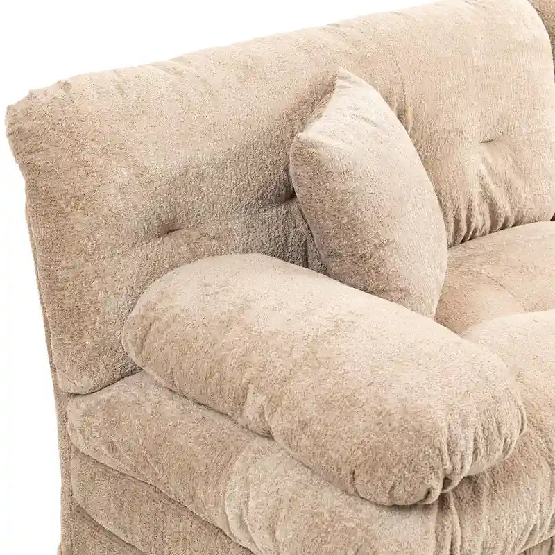 84 Upholstered 3-Seater Sofa with Dual-Layer Memory Foam Cushioning, and Complimentary Comfort Pillows