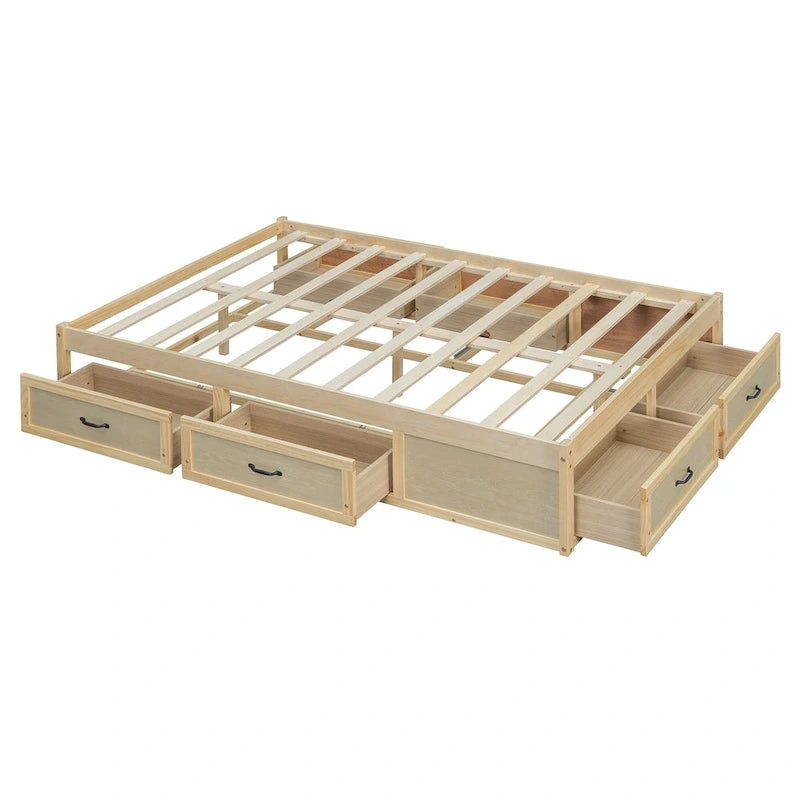 Full Size Platform Bed with 6 Storage Drawers,Assembly Required