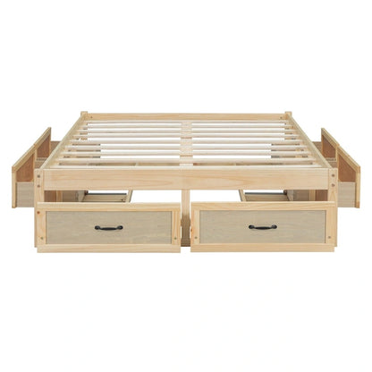 Full Size Platform Bed with 6 Storage Drawers,Assembly Required