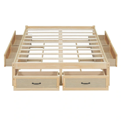 Full Size Platform Bed with 6 Storage Drawers,Assembly Required