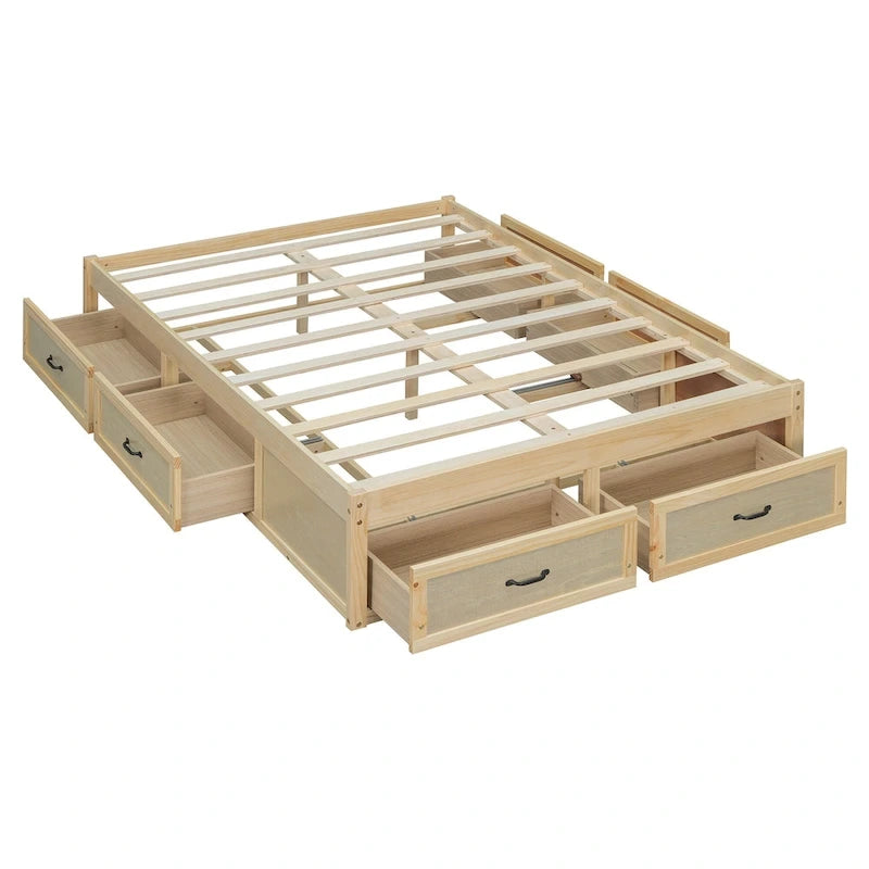 Full Size Platform Bed with 6 Storage Drawers,Assembly Required