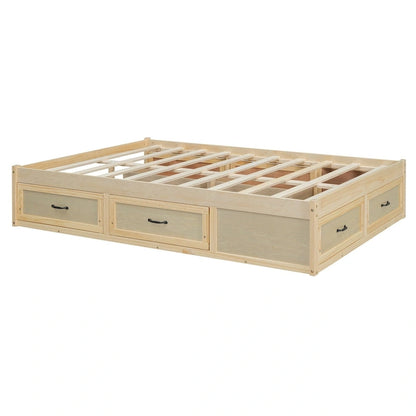 Full Size Platform Bed with 6 Storage Drawers,Assembly Required