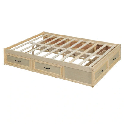 Full Size Platform Bed with 6 Storage Drawers,Assembly Required