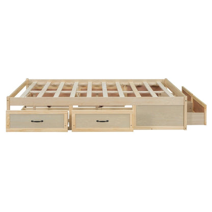Full Size Platform Bed with 6 Storage Drawers,Assembly Required
