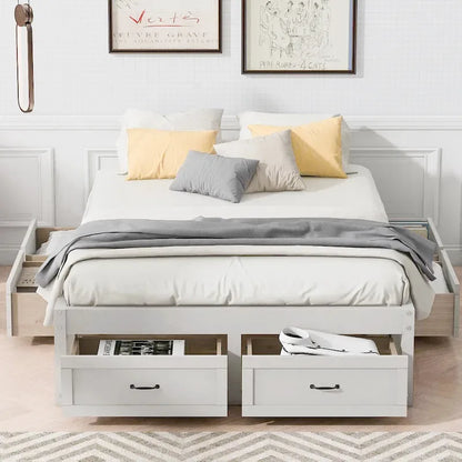 Full Size Platform Bed with 6 Storage Drawers,Assembly Required