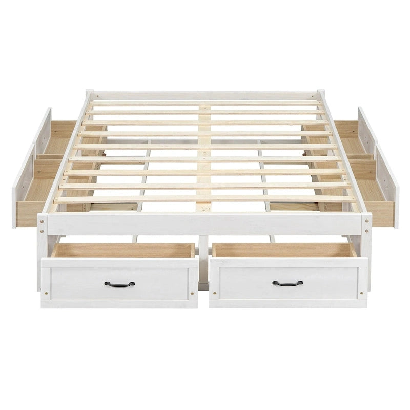 Full Size Platform Bed with 6 Storage Drawers,Assembly Required