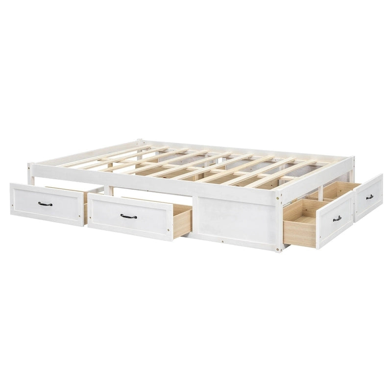 Full Size Platform Bed with 6 Storage Drawers,Assembly Required