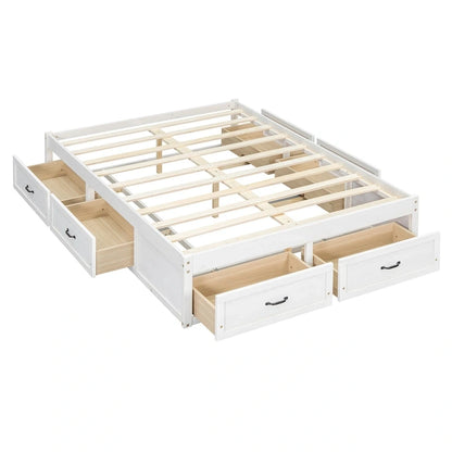 Full Size Platform Bed with 6 Storage Drawers,Assembly Required