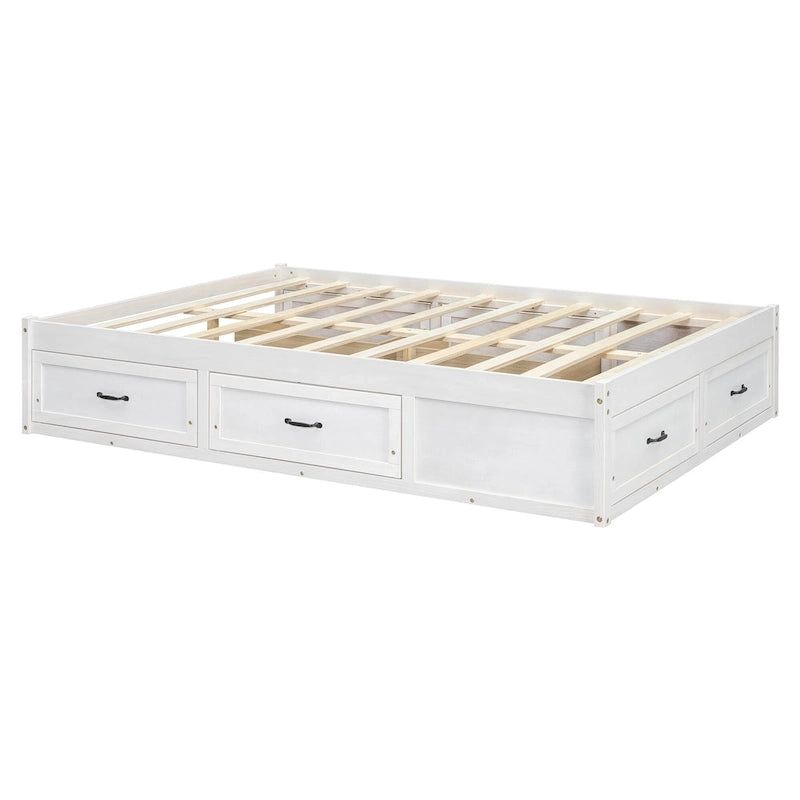 Full Size Platform Bed with 6 Storage Drawers,Assembly Required