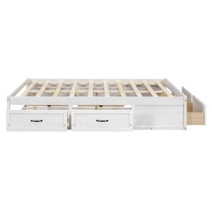Full Size Platform Bed with 6 Storage Drawers,Assembly Required