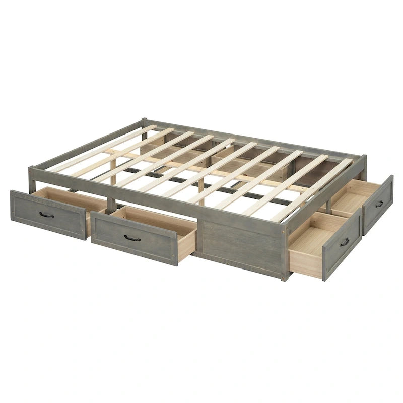 Full Size Platform Bed with 6 Storage Drawers,Assembly Required