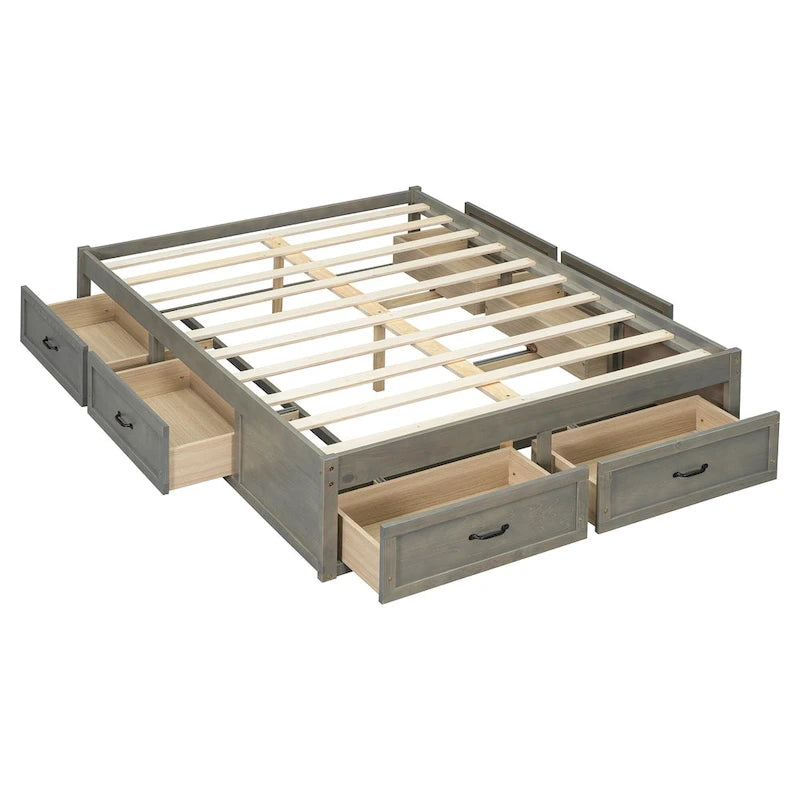 Full Size Platform Bed with 6 Storage Drawers,Assembly Required