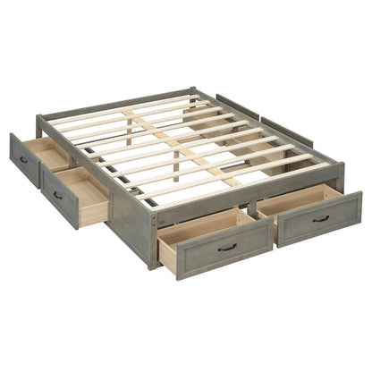 Full Size Platform Bed with 6 Storage Drawers,Assembly Required