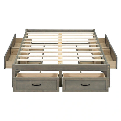 Full Size Platform Bed with 6 Storage Drawers,Assembly Required