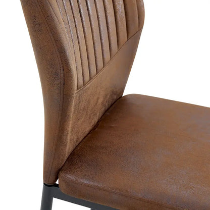 Set of 6 High Resilience Dining Chair with Metal Black Leg