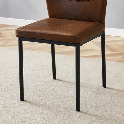 Set of 6 High Resilience Dining Chair with Metal Black Leg