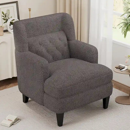 Roomfitters Upholstered Accent Chair Tufted Armchair for Living Room and Bedroom