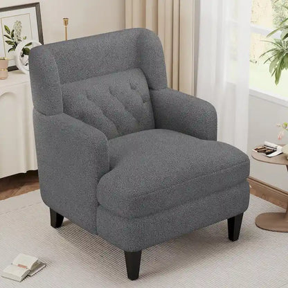 Roomfitters Upholstered Accent Chair Tufted Armchair for Living Room and Bedroom