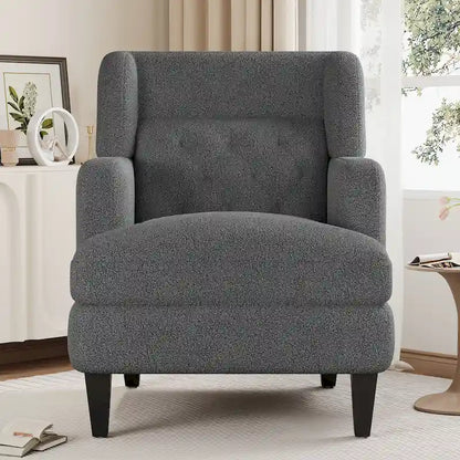 Roomfitters Upholstered Accent Chair Tufted Armchair for Living Room and Bedroom