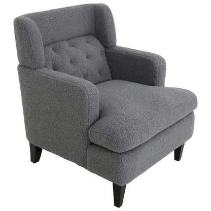 Roomfitters Upholstered Accent Chair Tufted Armchair for Living Room and Bedroom