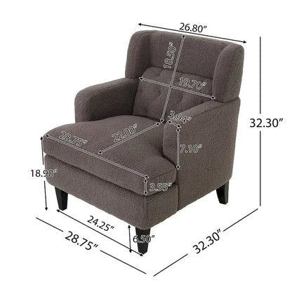 Roomfitters Upholstered Accent Chair Tufted Armchair for Living Room and Bedroom