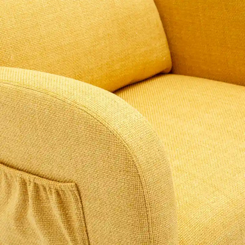 Modern Glider Chair, Recliner Armchair with Wood Legs and Side Pocket, Nursery Rocking Accent Chair with High Back