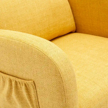 Modern Glider Chair, Recliner Armchair with Wood Legs and Side Pocket, Nursery Rocking Accent Chair with High Back