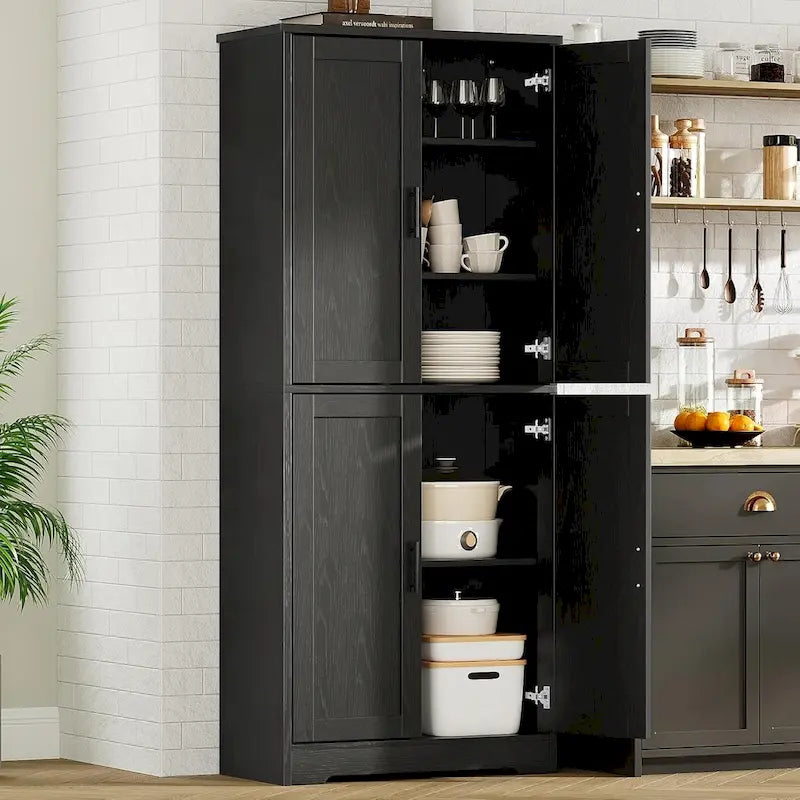 Kitchen Pantry Cabinet, Freestanding Pantry Storage Cabinet with Doors and Shelves