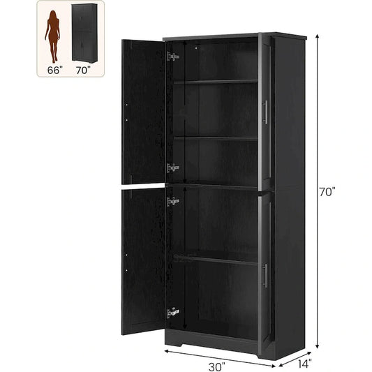 Kitchen Pantry Cabinet, Freestanding Pantry Storage Cabinet with Doors and Shelves