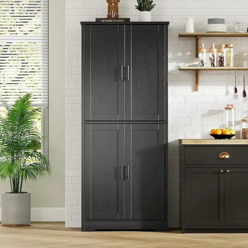 Kitchen Pantry Cabinet, Freestanding Pantry Storage Cabinet with Doors and Shelves