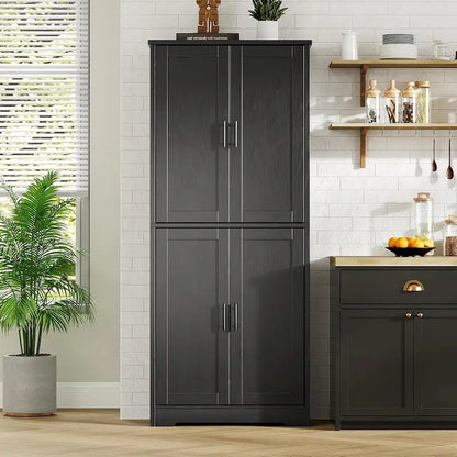 Kitchen Pantry Cabinet, Freestanding Pantry Storage Cabinet with Doors and Shelves
