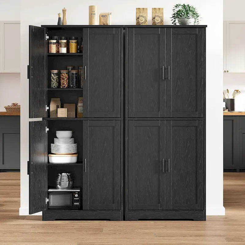 Kitchen Pantry Cabinet, Freestanding Pantry Storage Cabinet with Doors and Shelves