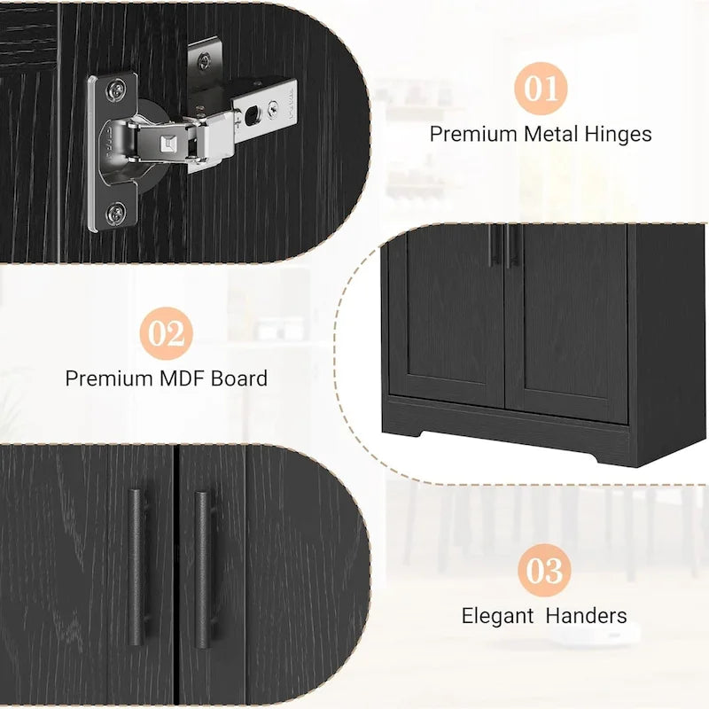 Kitchen Pantry Cabinet, Freestanding Pantry Storage Cabinet with Doors and Shelves