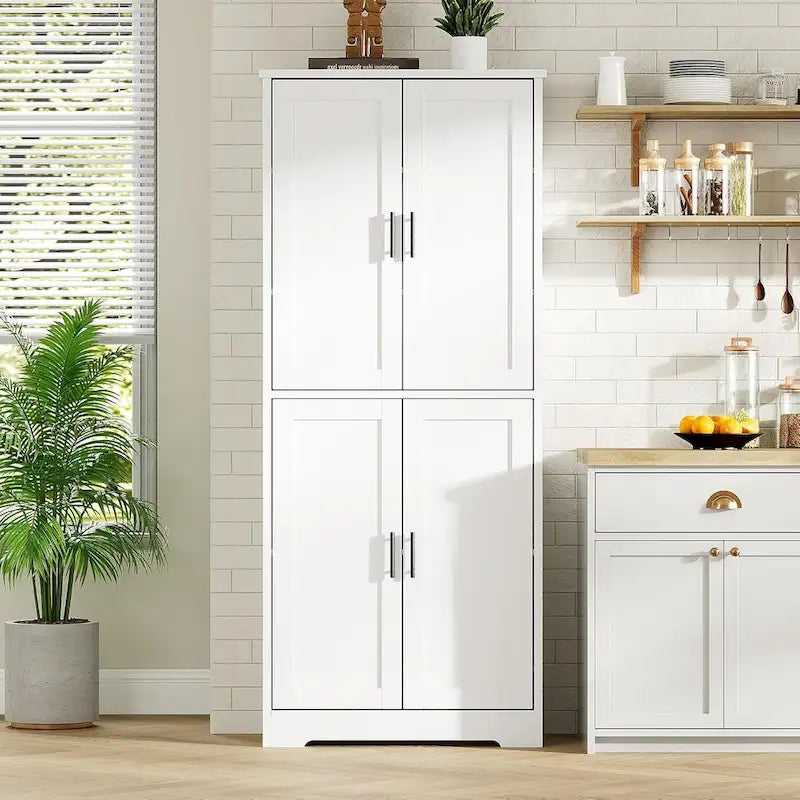 Kitchen Pantry Cabinet, Freestanding Pantry Storage Cabinet with Doors and Shelves