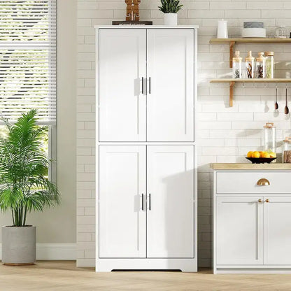 Kitchen Pantry Cabinet, Freestanding Pantry Storage Cabinet with Doors and Shelves