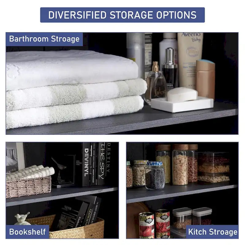 Farmhouse Kitchen Pantry Cabinet, Wood Storage Cabinets