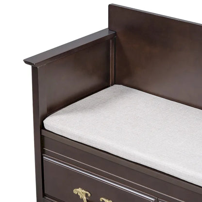 Modern Entryway Storage Bench with Removable Cushion for Living Room