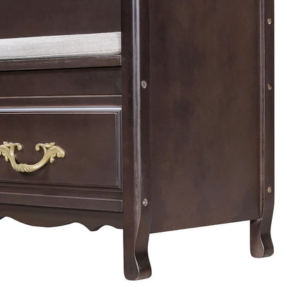 Modern Entryway Storage Bench with Removable Cushion for Living Room