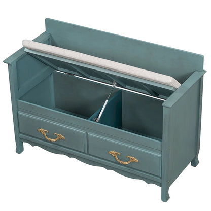 Modern Entryway Storage Bench with Removable Cushion for Living Room