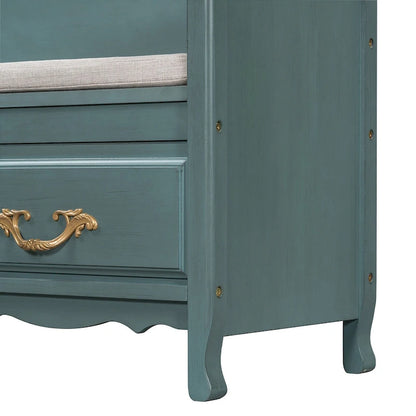 Modern Entryway Storage Bench with Removable Cushion for Living Room