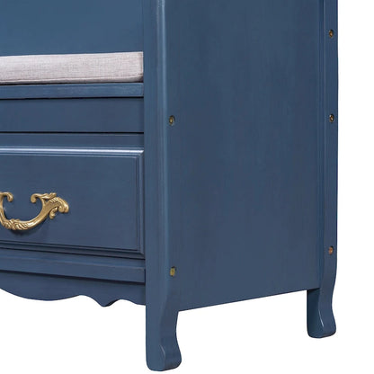 Modern Entryway Storage Bench with Removable Cushion for Living Room