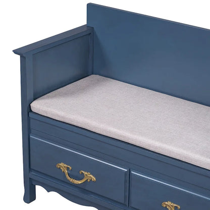 Modern Entryway Storage Bench with Removable Cushion for Living Room