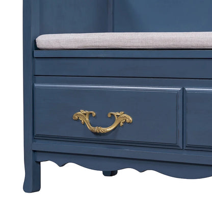 Modern Entryway Storage Bench with Removable Cushion for Living Room