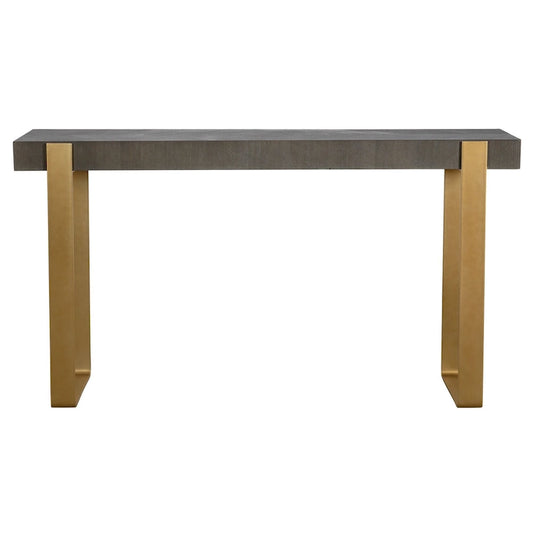 Rectangular Console Table with Strap Legs - 60 - Gray and Gold