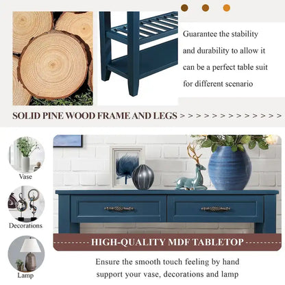 Versatile Wooden Console Table with Storage and Stylish Design for Home Decor