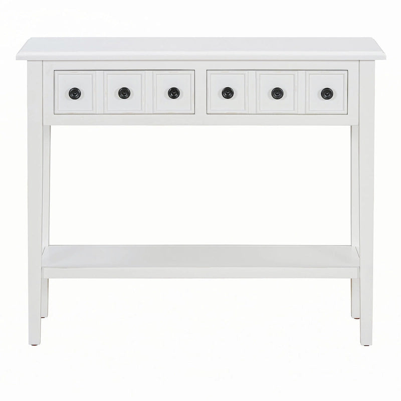 Entryway Table with 2 Drawers(White)