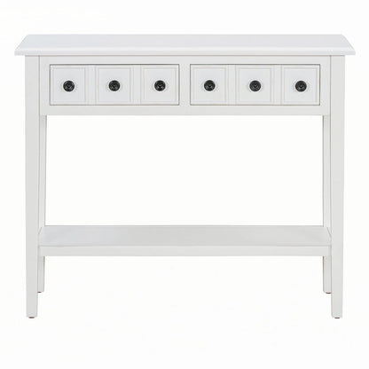Entryway Table with 2 Drawers(White)