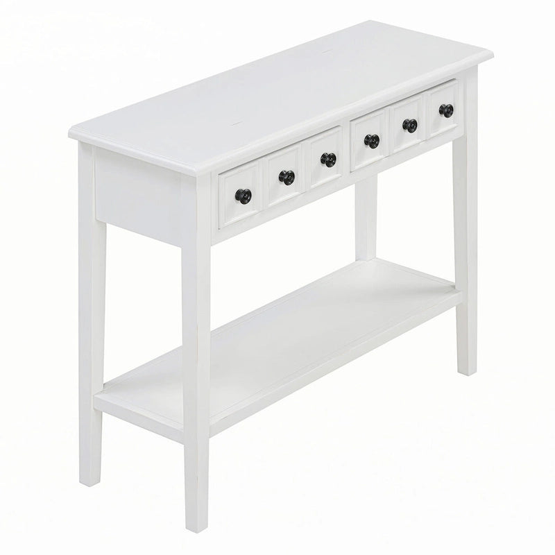 Entryway Table with 2 Drawers(White)